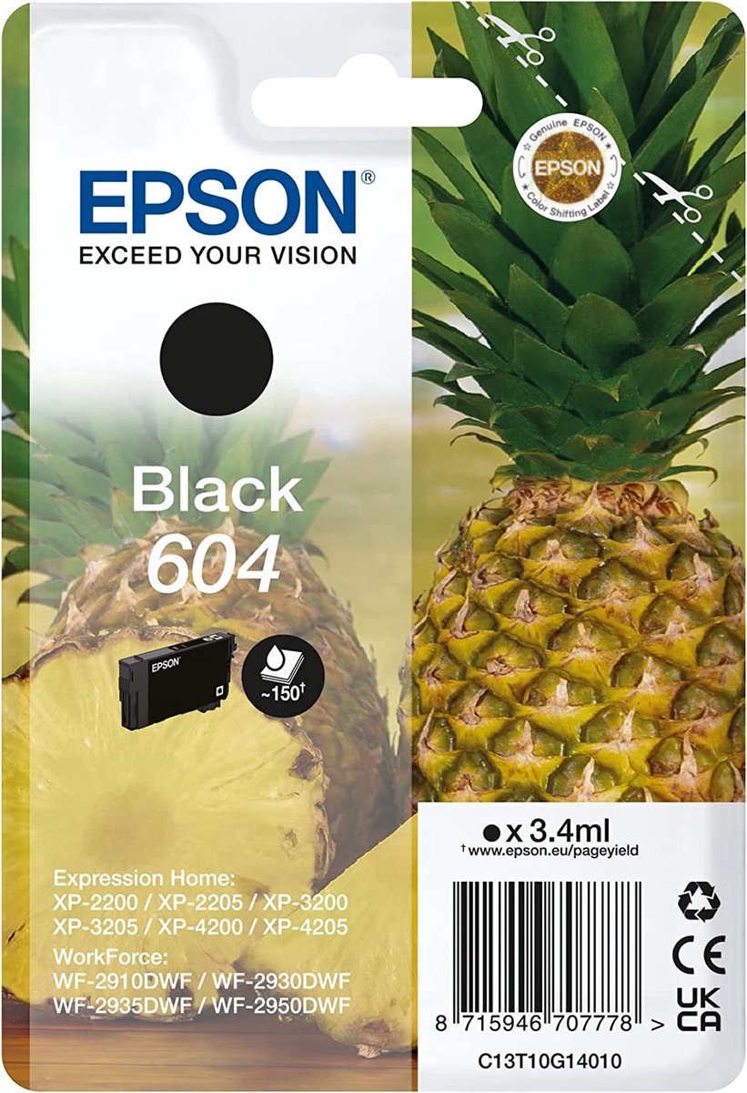 Epson 604 T10G14 Zwart - Inktcartridge