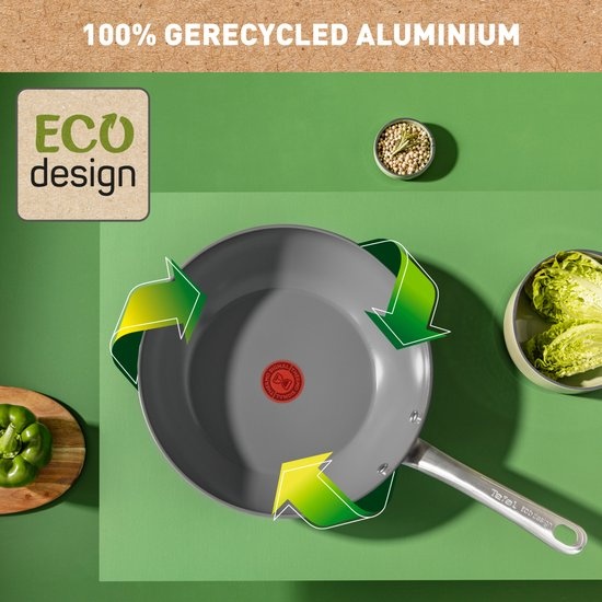 Tefal Renew+ Wokpan 28cm Zwart