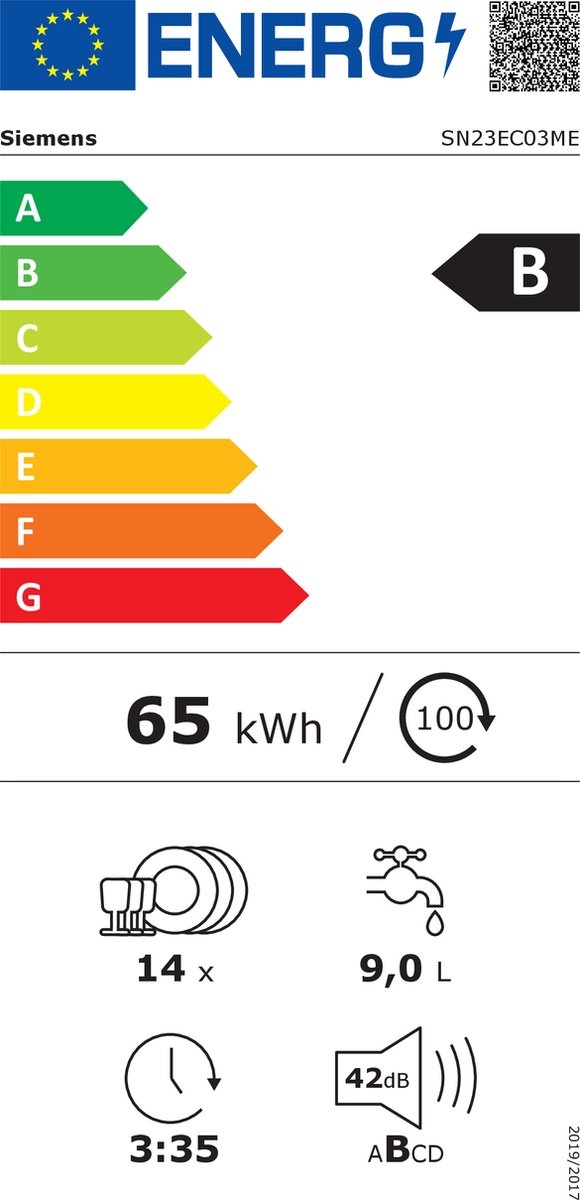 Siemens SN23EC03ME - Vrijstaande vaatwasser