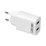Grixx Power Adapter 220V dubbele USB-oplader