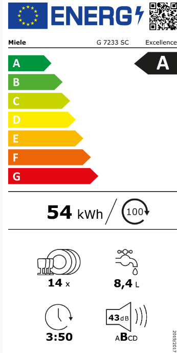 Miele G 7233 SC BRWS Excellence - Vrijstaande vaatwasser