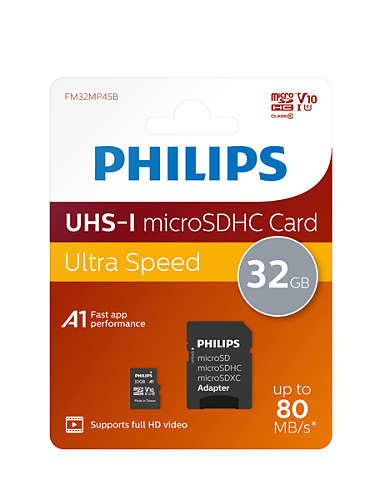 Philips 32GB Micro SDHC geheugenkaart - Micro SD kaart
