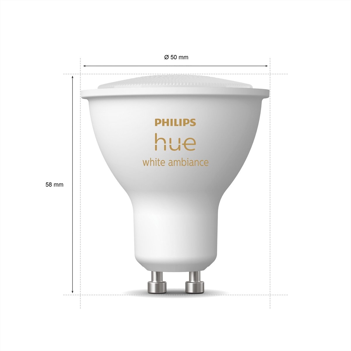 Philips Hue 2x GU10 4.3W White Ambiance Duo Pack - Slimme lamp