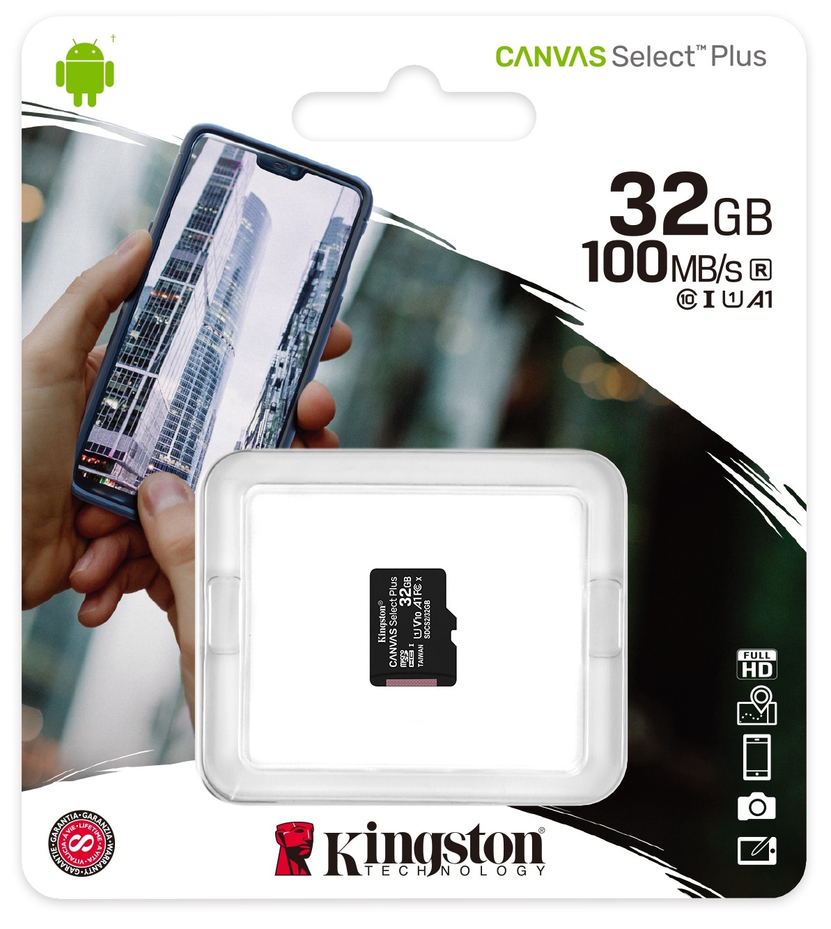 Kingston Canvas Select Plus 32GB Micro SDHC geheugenkaart - Micro SD kaart