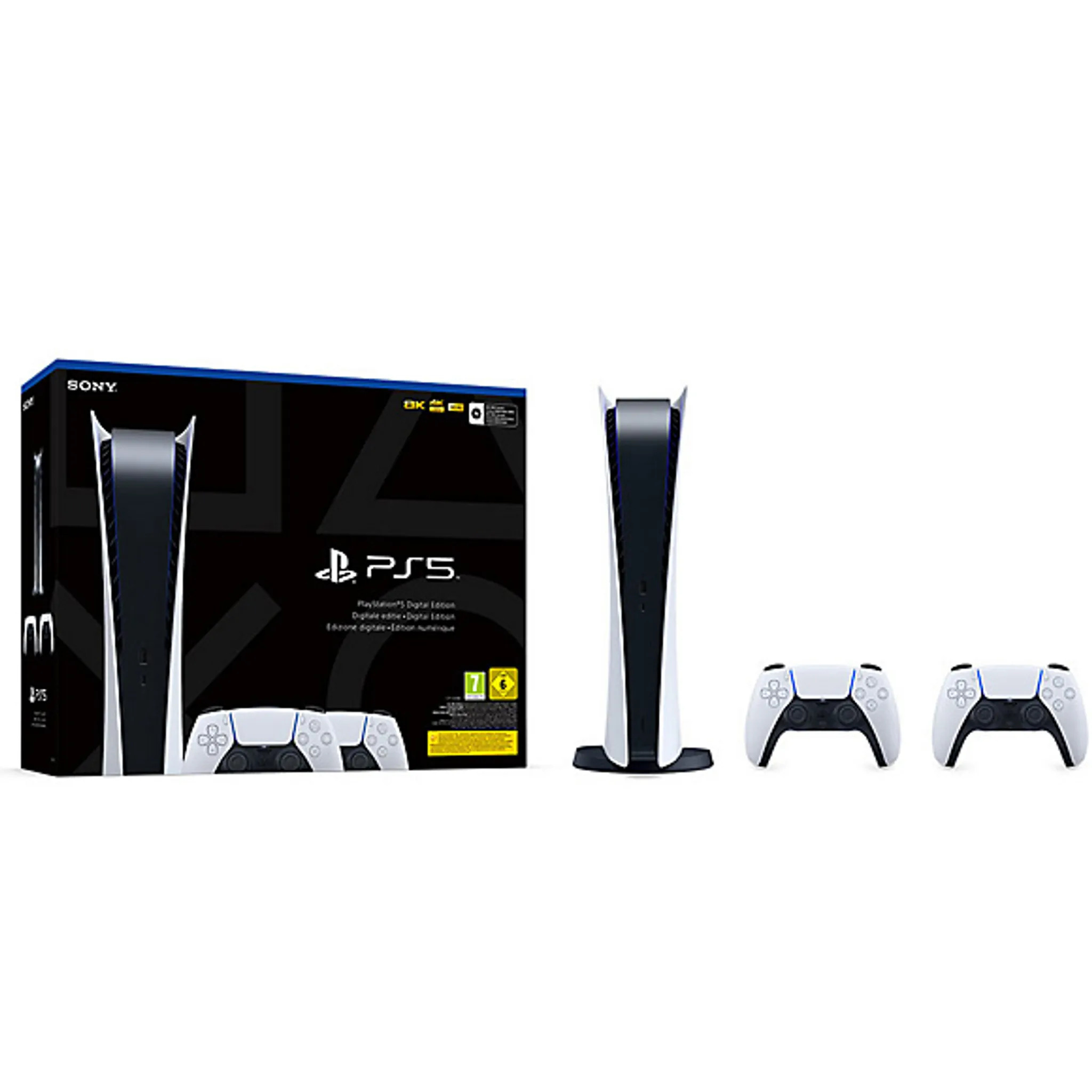 Sony PlayStation 5 Digital Edition + 2 DualSense Controllers - Console