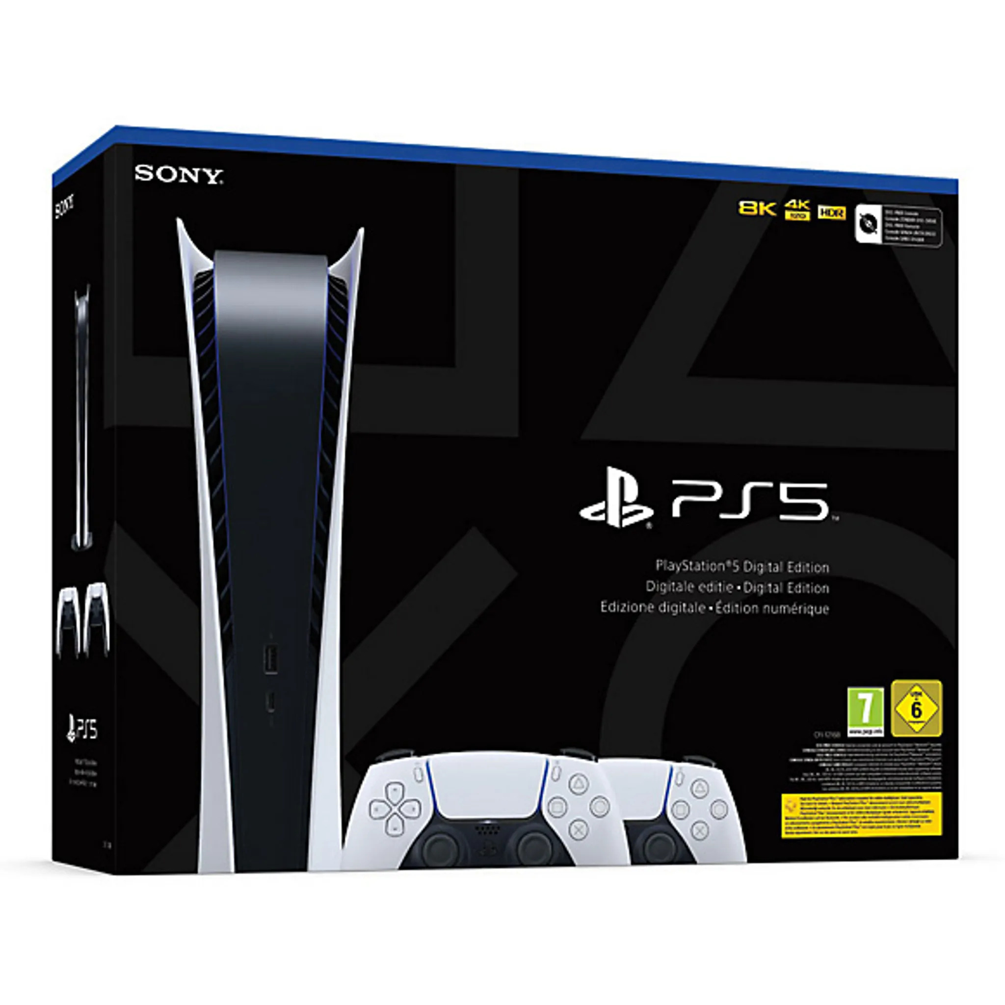 Sony PlayStation 5 Digital Edition + 2 DualSense Controllers - Console