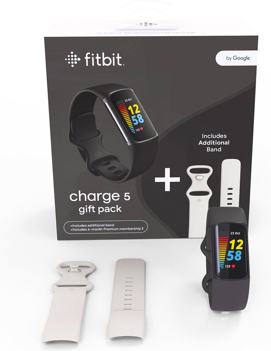 Fitbit Charge 5 Zwart met extra bandje - Activity tracker