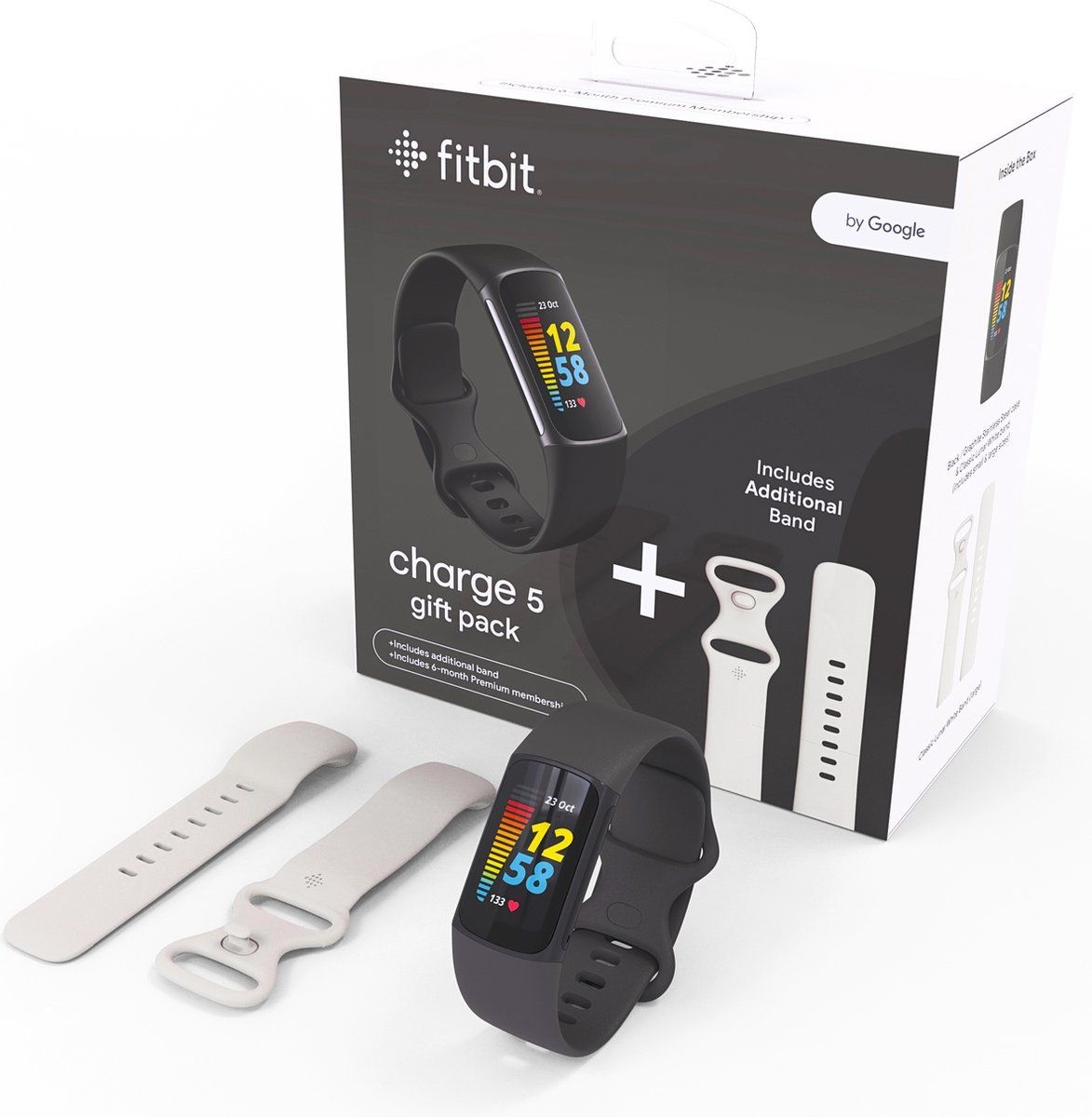 Fitbit Charge 5 Zwart met extra bandje - Activity tracker