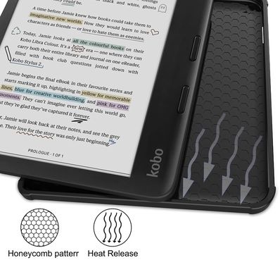 Just in Case Kobo Libra Colour Folio Case Zwart - Beschermhoes