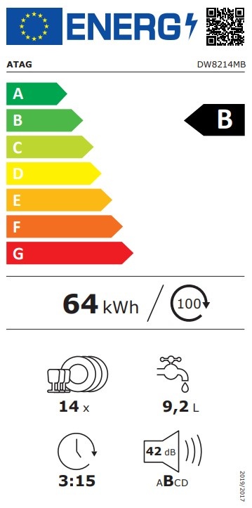 ATAG DW8214MB - Inbouw vaatwasser