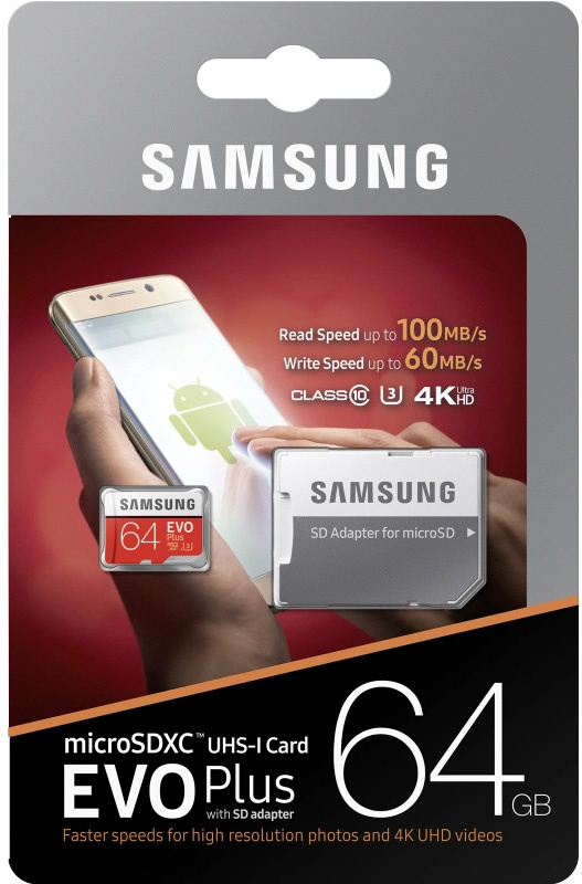 Samsung EVO Plus MicroSDXC 64GB - Micro SD kaart
