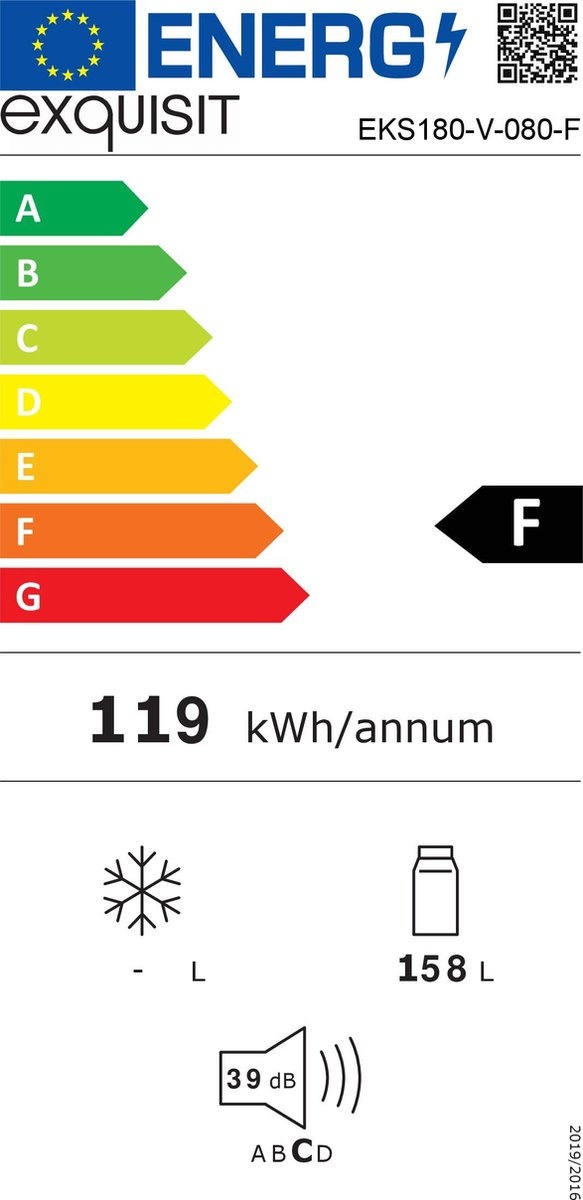 Exquisit EKS180-V-080F - Inbouw koelkast