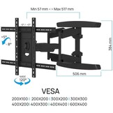Cavus WME105 Draaibare & Kantelbare TV-Beugel (37 - 70 inch) - TV muurbeugel