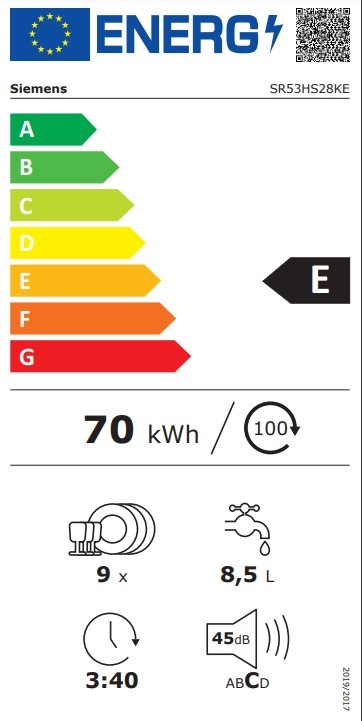 Siemens SR53HS28KE - Inbouw vaatwasser