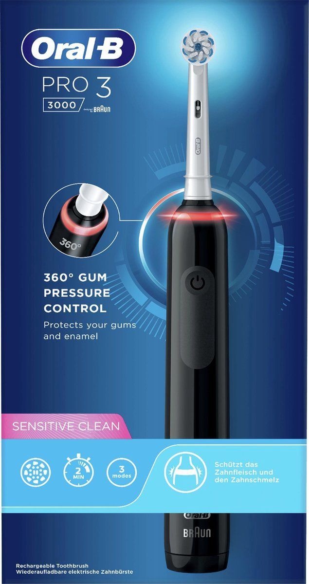 Oral-B Pro 3 3000 Pure Clean Zwart - Elektrische tandenborstel