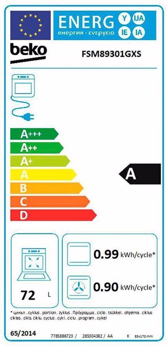 Beko FSM89301GXS - Inductiefornuis