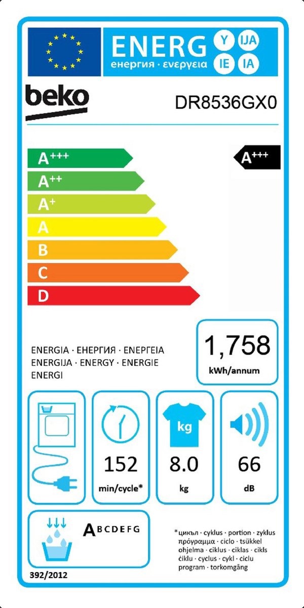 Beko DR8536GX0 - Warmtepompdroger