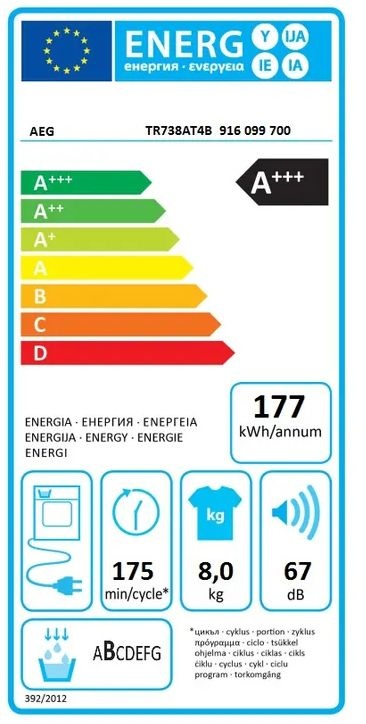 AEG TR738AT4B - Warmtepompdroger