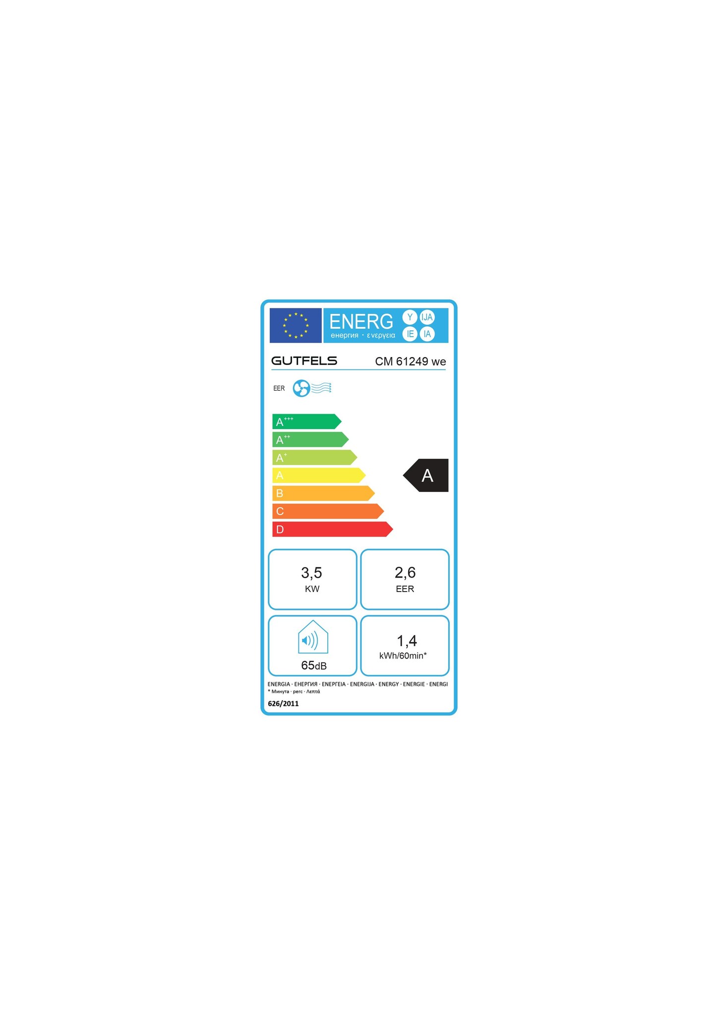 Gutfels CM61249WE - Mobiele airco