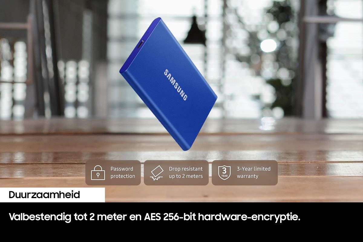 Samsung T7 Portable SSD 1TB Grijs - Externe schijf