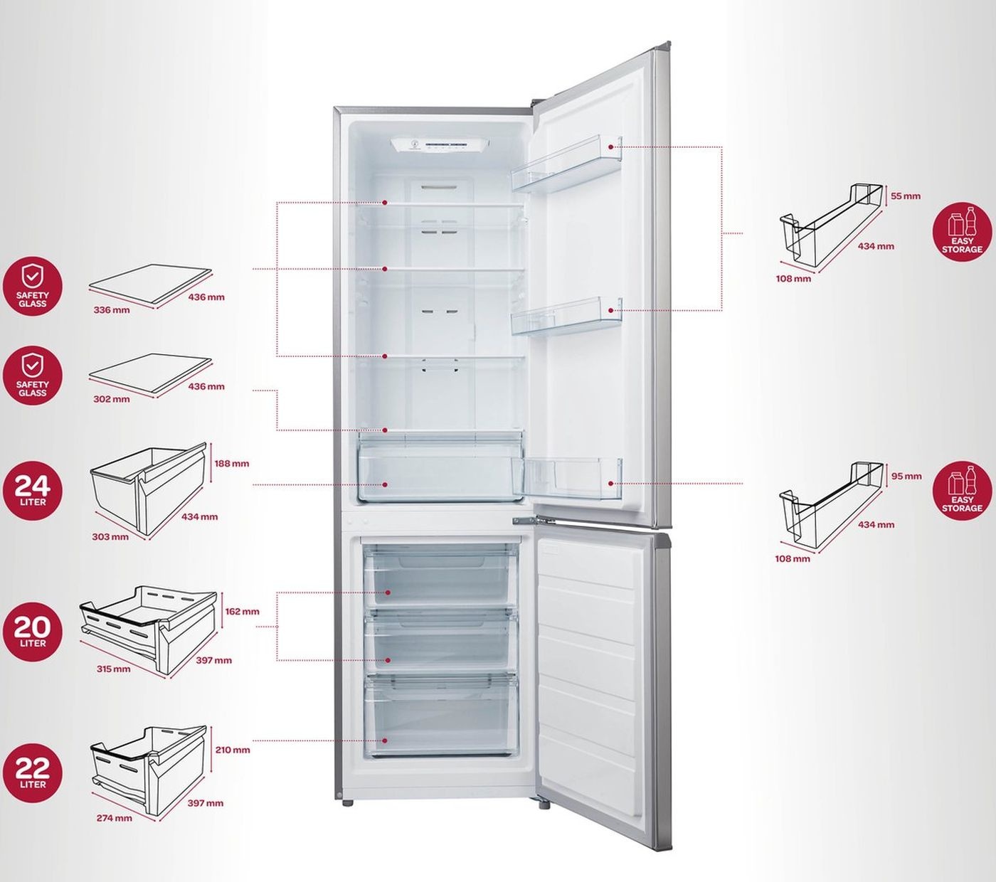 Inventum KV1808R - Koel-vriescombinatie
