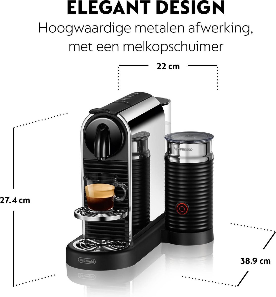 De'Longhi Nespresso CitiZ Platinum & Milk EN330.M - Koffiemachine