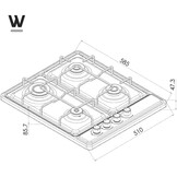Wiggo WH-G604F(B) - Gaskookplaat