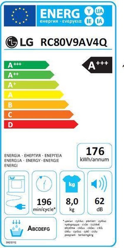 LG RC80V9AV4Q - Warmtepompdroger