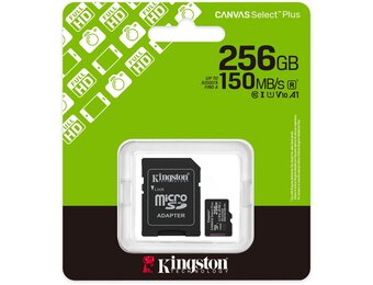 Kingston Canvas Select Plus Gen. 3 microSDXC 256GB met SD-adapter - Micro SD kaart