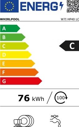 Whirlpool W7I HP40 LC MaxiSpace - Inbouw vaatwasser