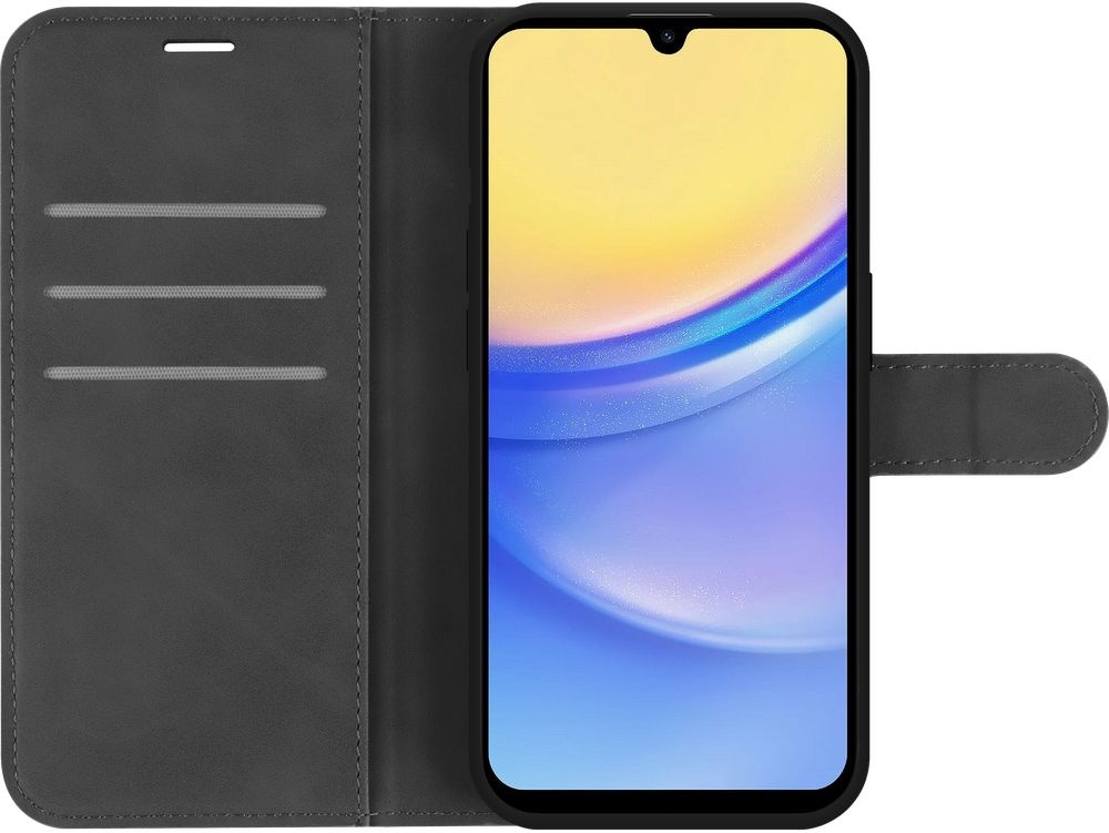 Just In Case Samsung Galaxy A15 Premium Wallet Case Zwart - Telefoonhoesje