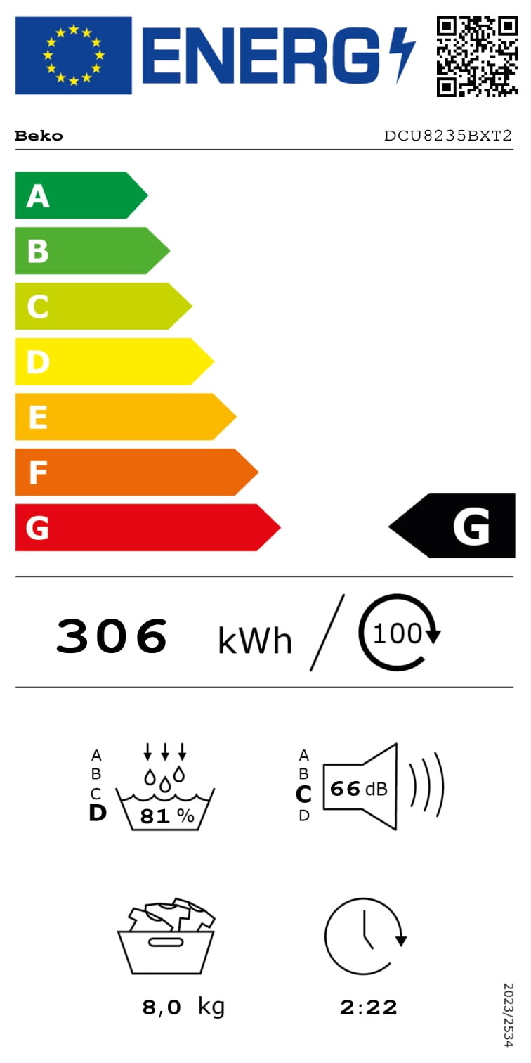 Beko DCU8235BXT2 - Condensdroger