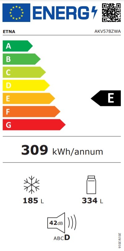 ETNA AKV578ZWA - Amerikaanse koelkast