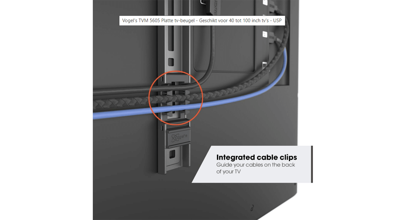 Vogel's TVM 5605 40 -100 inch zwart Platte tv-beugel - TV muurbeugel