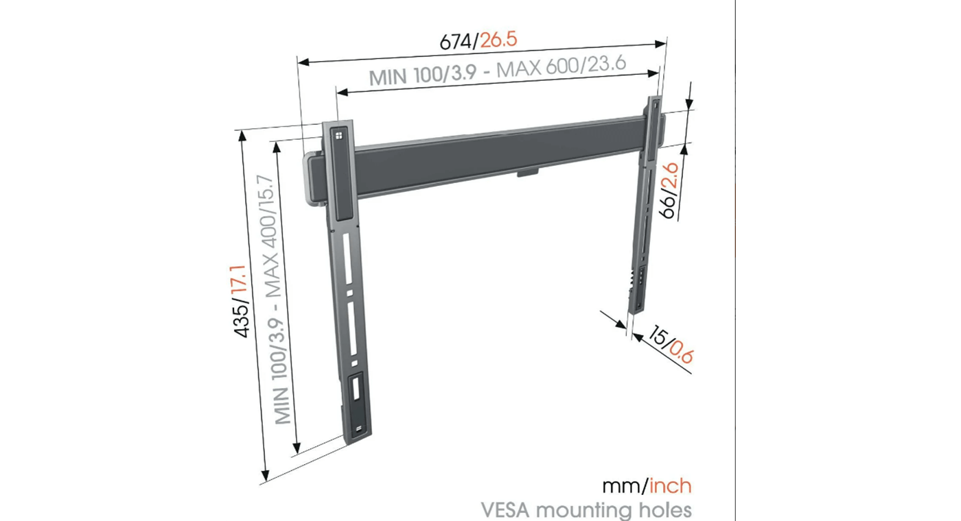 Vogel's TVM 5605 40 -100 inch zwart Platte tv-beugel - TV muurbeugel