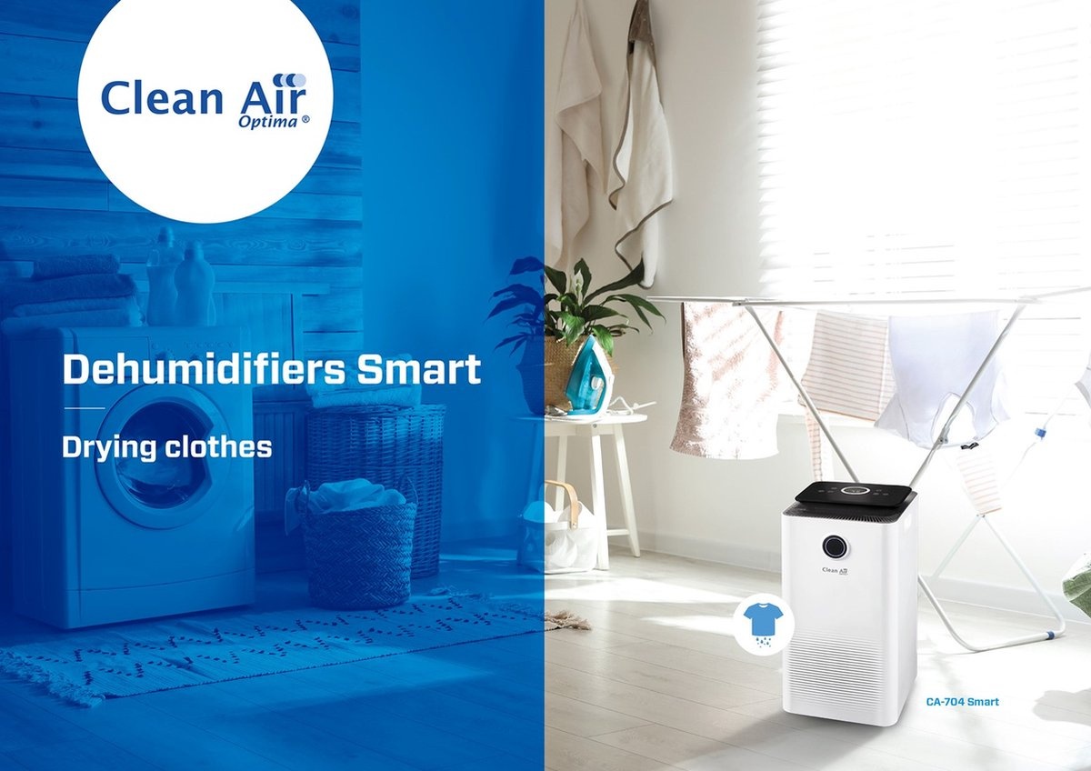 Clean Air Optima CA-704 Smart Wit/zwart - Luchtontvochtiger