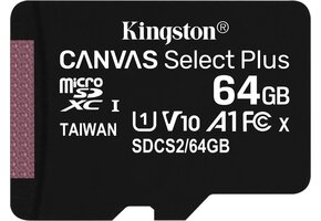 Kingston Canvas Select Plus microSDXC 64GB - Micro SD kaart