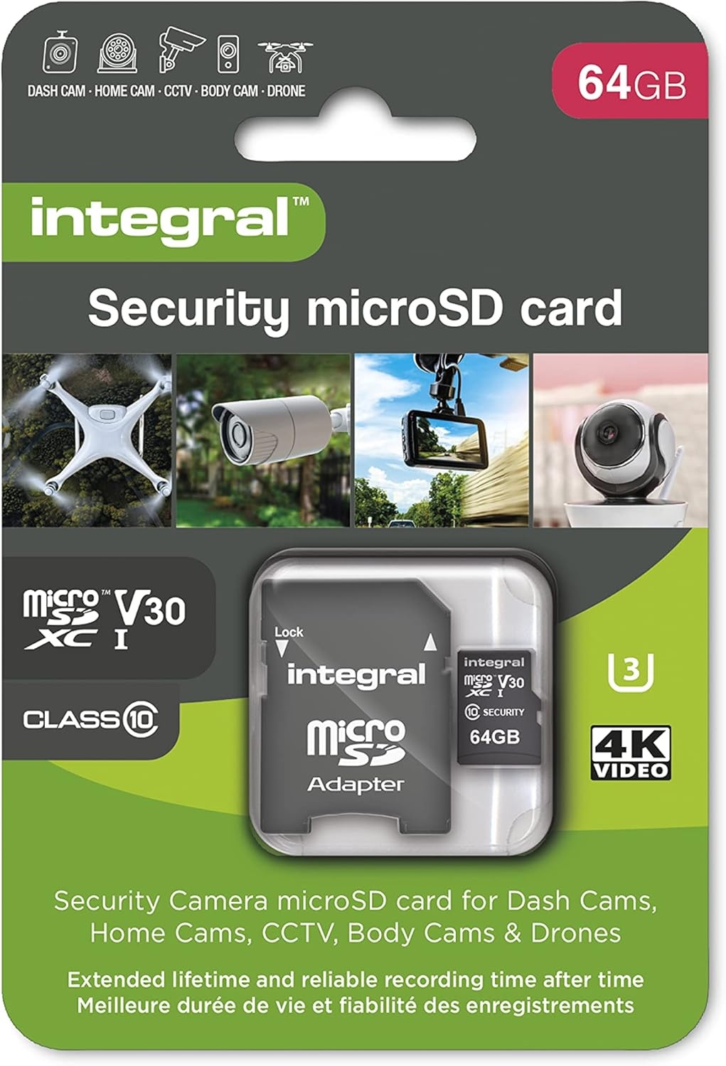 Integral Security MicroSDXC 64GB Class 10 - Micro SD kaart