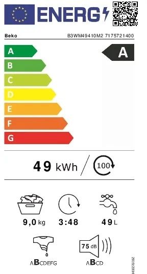 Beko B3WM49410M2 - Wasmachine