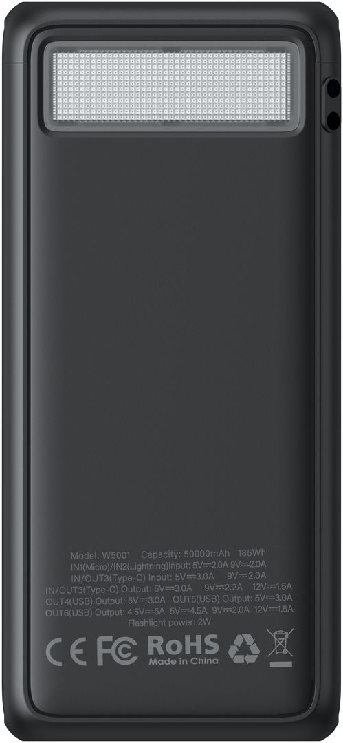 Veger Tank Lite W5001 50.000 mAh Zwart - Powerbank