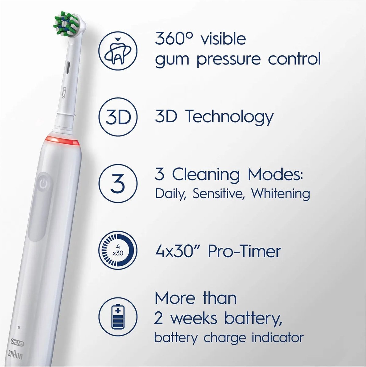 Oral-B Pro 3 3300 Sensitive Clean Wit - Elektrische tandenborstel