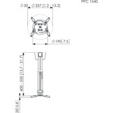 Vogel's PPC 1540 projector plafondbeugel Zilver - Muurbeugel