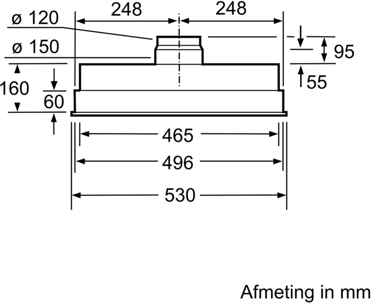 Bosch DHL555BL Serie 4 - Inbouw afzuigkap