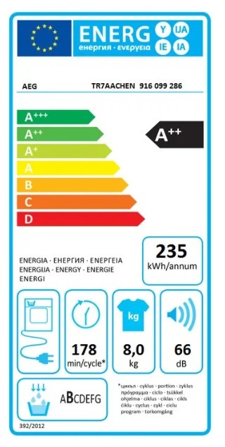 AEG TR7AACHEN 7000 Serie SensiDry  - Warmtepompdroger