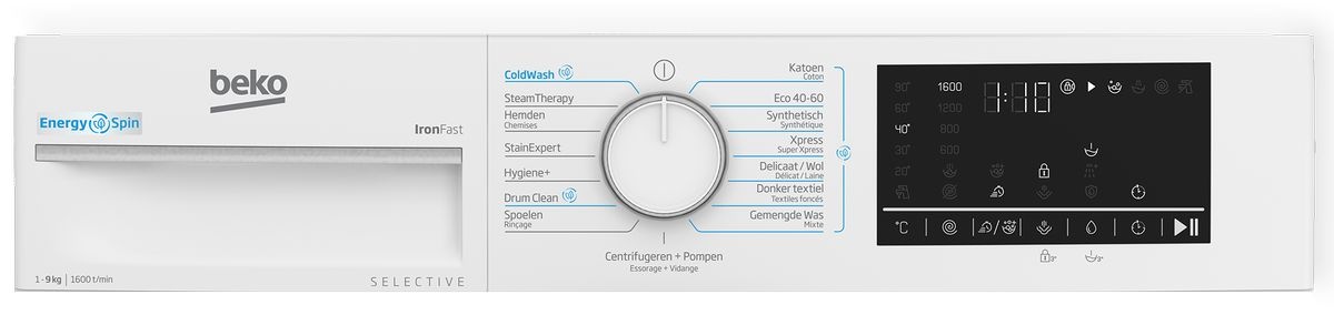 Beko B3WM49610W2 Selective - Wasmachine