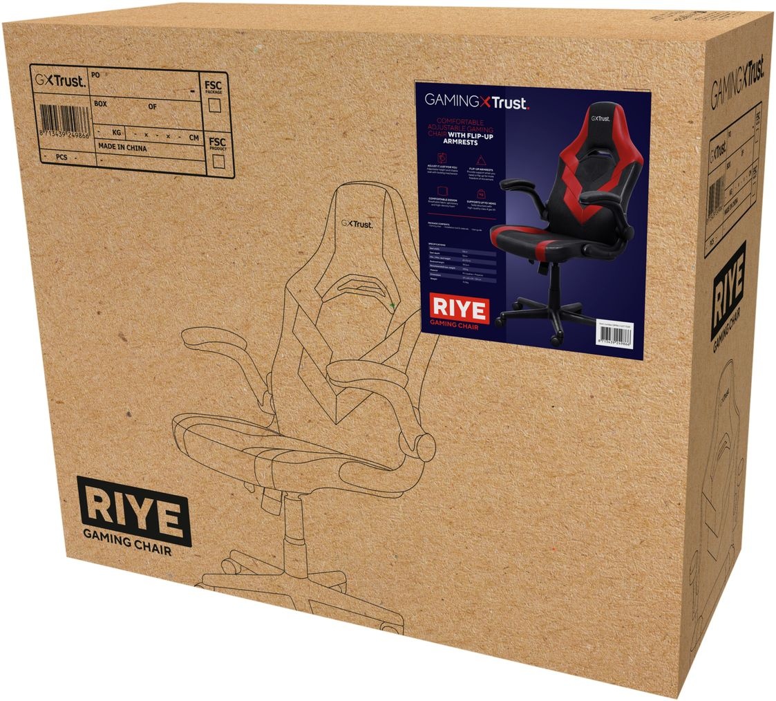 Trust GXT 703R Riye Zwart/Rood - Gaming Stoel