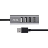 Hoco USB 2.0 HUB 4 poorten Grijs - USB-hub