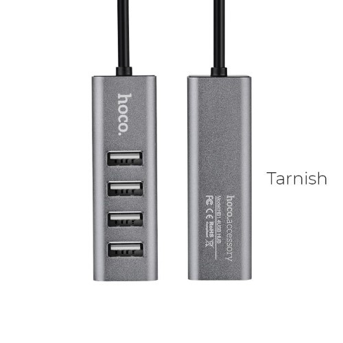 Hoco USB 2.0 HUB 4 poorten Grijs - USB-hub