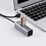 Hoco USB 2.0 HUB 4 poorten Grijs - USB-hub