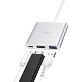 Hoco HB14 3in1 hub voor HDMI USB 3.0 USB-C - USB-hub